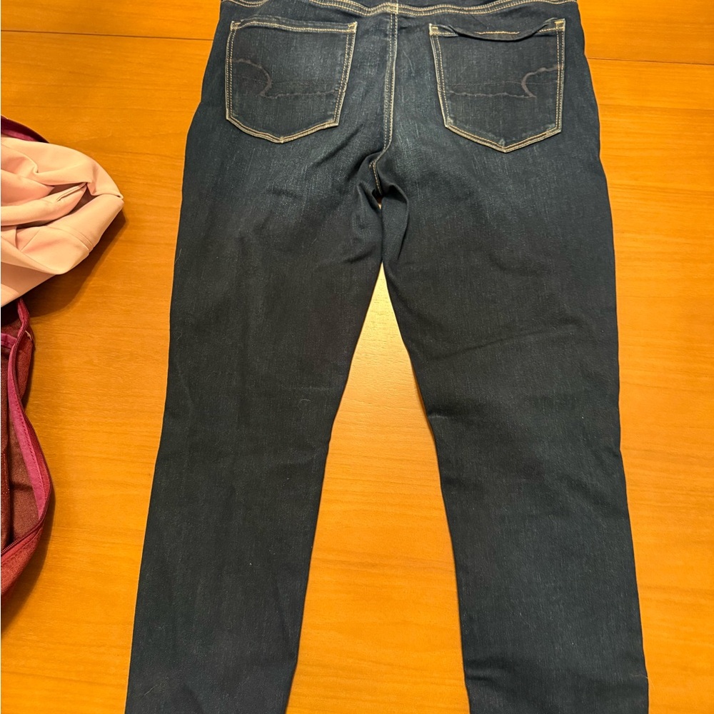 American Eagle Outfitters Women's Dark Blue Skinny Jeans - Picture 5 of 7